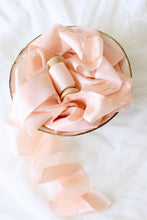 Load image into Gallery viewer, Peach silk habotai ribbon