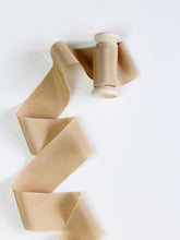 Load image into Gallery viewer, Whisky beige silk habotai ribbon