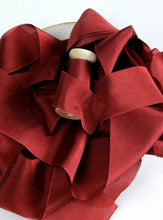Load image into Gallery viewer, Burgundy red silk habotai ribbon