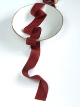 Load image into Gallery viewer, Burgundy red silk habotai ribbon