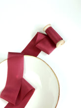 Load image into Gallery viewer, Deep magenta silk habotai ribbon