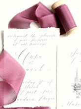 Load image into Gallery viewer, Plum silk habotai ribbon