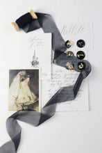 Load image into Gallery viewer, Black crinkle silk ribbon