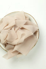 Load image into Gallery viewer, Sand beige silk georgette ribbon