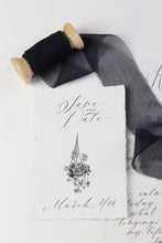 Load image into Gallery viewer, Black crinkle silk ribbon