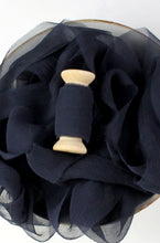 Load image into Gallery viewer, Black crinkle silk ribbon