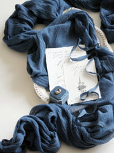Load image into Gallery viewer, Navy blue gauze runner