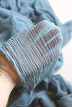 Load image into Gallery viewer, Dusty blue light gauze runner