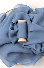 Load image into Gallery viewer, Steel blue silk georgette ribbon