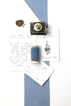 Load image into Gallery viewer, Steel blue silk georgette ribbon