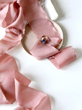 Load image into Gallery viewer, Copper pink silk habotai ribbon