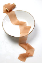 Load image into Gallery viewer, Caramel silk georgette ribbon