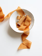 Load image into Gallery viewer, Butterscotch silk cotton ribbon