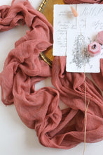 Load image into Gallery viewer, Burnt coral gauze runner