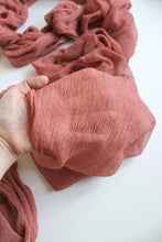 Load image into Gallery viewer, Burnt coral gauze runner