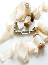 Load image into Gallery viewer, Cream silk habotai ribbon