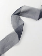 Load image into Gallery viewer, Black crinkle silk ribbon