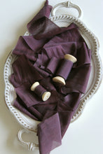 Load image into Gallery viewer, Aubergine silk cotton ribbon