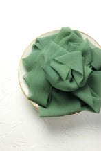 Load image into Gallery viewer, Deep green silk georgette ribbon