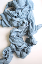 Load image into Gallery viewer, Dusty blue light gauze runner