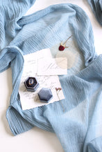 Load image into Gallery viewer, Dusty blue light gauze runner