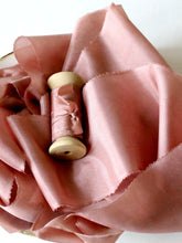 Load image into Gallery viewer, Copper pink silk habotai ribbon