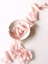 Load image into Gallery viewer, Antique rose silk habotai ribbon