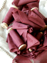 Load image into Gallery viewer, Wine silk cotton ribbon