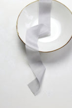 Load image into Gallery viewer, Silver gray silk habotai ribbon