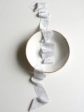 Load image into Gallery viewer, Pearl gray silk velvet ribbon