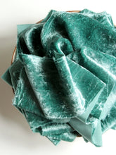 Load image into Gallery viewer, Sea green silk velvet ribbon