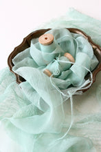Load image into Gallery viewer, Mint crinkle silk ribbon