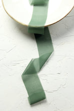 Load image into Gallery viewer, Deep green silk georgette ribbon