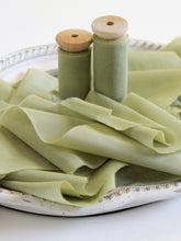 Load image into Gallery viewer, Olive silk cotton ribbon