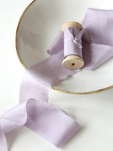 Load image into Gallery viewer, Lavender silk habotai ribbon