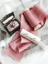 Load image into Gallery viewer, Rose gold silk habotai ribbon