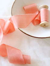 Load image into Gallery viewer, Coral silk habotai ribbon
