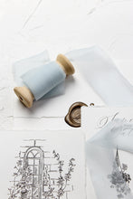 Load image into Gallery viewer, Ice blue crinkle silk ribbon