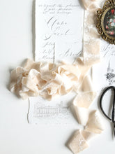 Load image into Gallery viewer, Ivory silk velvet ribbon