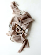 Load image into Gallery viewer, Beige nude silk cotton ribbon
