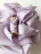 Load image into Gallery viewer, Lavender silk habotai ribbon