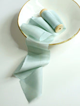 Load image into Gallery viewer, Mint silk habotai ribbon