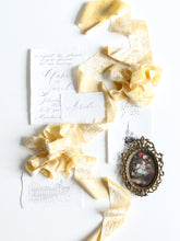 Load image into Gallery viewer, Lemon yellow silk velvet ribbon
