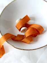 Load image into Gallery viewer, Burnt orange silk habotai ribbon