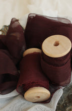 Load image into Gallery viewer, Maroon crinkle silk ribbon