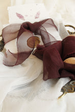 Load image into Gallery viewer, Maroon crinkle silk ribbon