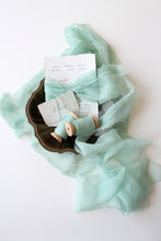 Load image into Gallery viewer, Mint crinkle silk ribbon