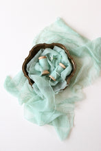 Load image into Gallery viewer, Mint crinkle silk ribbon