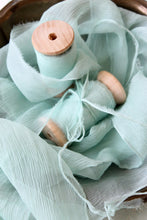 Load image into Gallery viewer, Mint crinkle silk ribbon