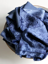 Load image into Gallery viewer, China blue silk velvet ribbon